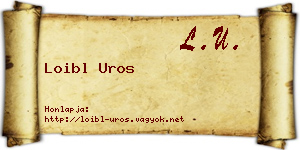 Loibl Uros névjegykártya